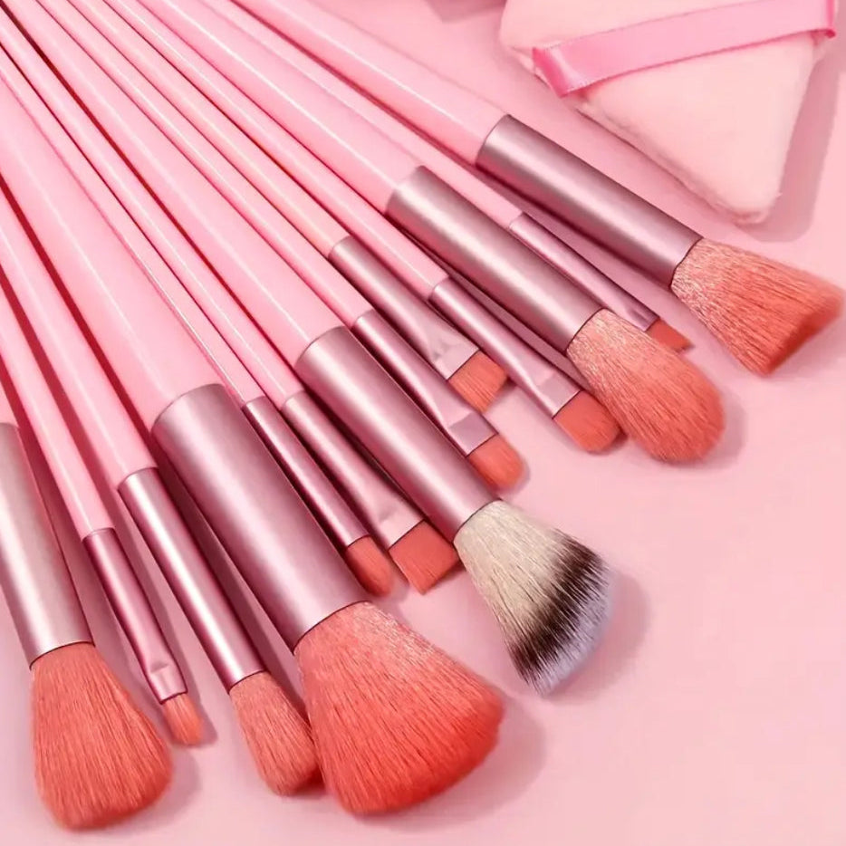 Ultimate Pink Makeup Kit: Brushes, Beauty Sponges, and Headbands for Flawless Application
