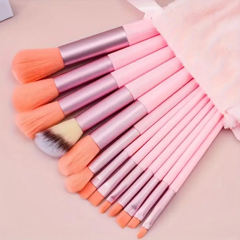Ultimate Pink Makeup Kit: Brushes, Beauty Sponges, and Headbands for Flawless Application