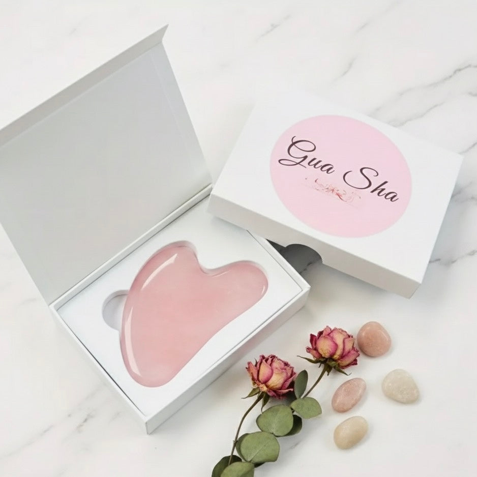 Natural Rose Quartz Gua Sha Facial Sculpting Tool