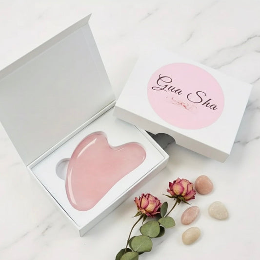 Natural Rose Quartz Gua Sha Facial Sculpting Tool