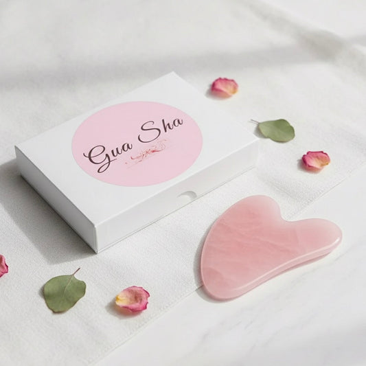 Natural Rose Quartz Gua Sha Facial Sculpting Tool